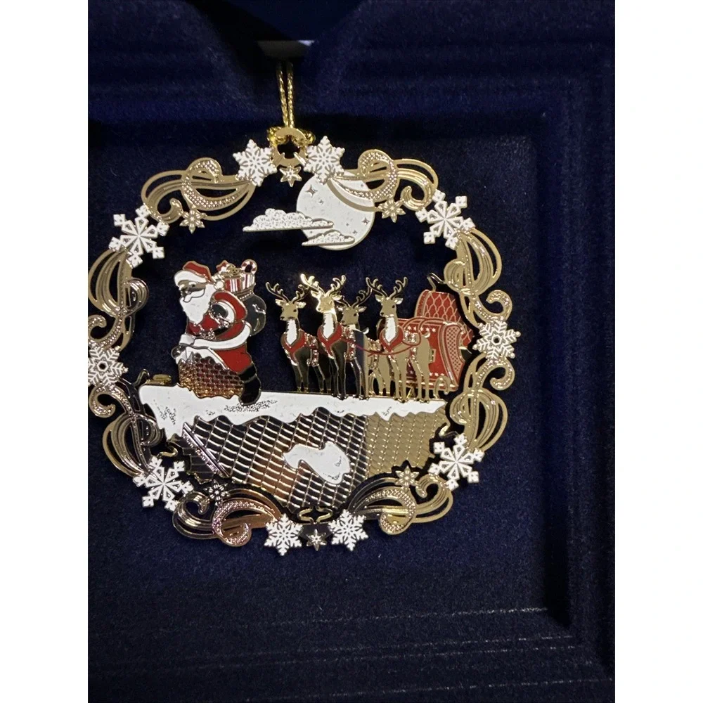 Beacon Design Ornament‎ ROOF TOP SANTA Christmas, Handcrafted In USA, 24 Kart